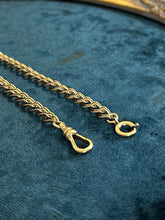 Load image into Gallery viewer, Vintage Midcentury Gold Tone Textured Link Watch Chain Dog Clip Clasp 13.5”