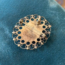 Load image into Gallery viewer, Plata De Jalisco Mexico Vintage Sterling Silver Black Floral Intaglio Pendant & Brooch