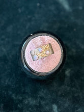 Load image into Gallery viewer, Vintage Signed SIL Silpada 925 Sterling Silver & 14K Yellow Gold Leaf Pink Opal Wide Cigar Band Ring US Size 7 1/2