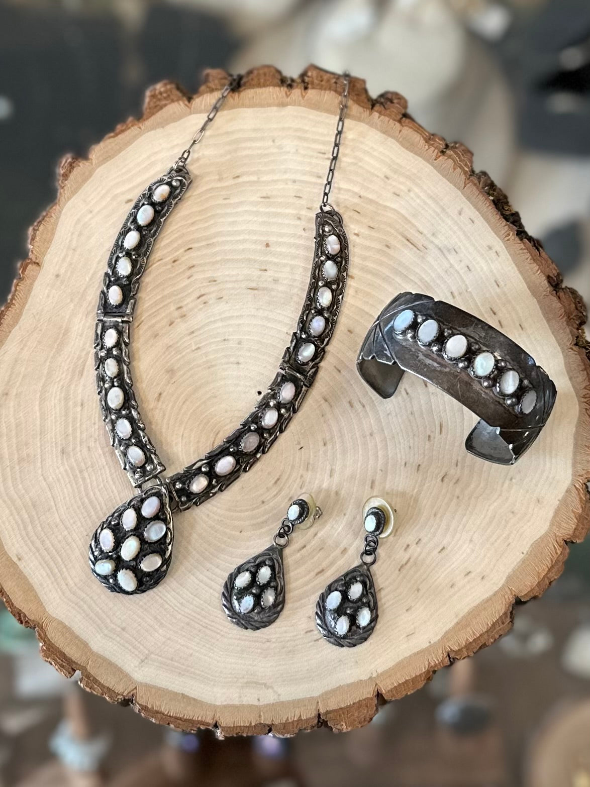 Vintage 1980s Signed ROSE ABEYTA NAVAJO Sterling Silver