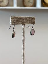 Load image into Gallery viewer, Vintage Signed BG Sterling Silver & Pink Mother of Pearl Oval Cabochon Dangle Drop Earrings