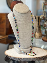 Load image into Gallery viewer, Antique Multicolor Glass Beads Beaded Chain Necklace 29”