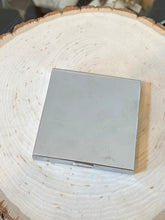 Load image into Gallery viewer, Vintage 1940s Midcentury VOLUPTE Silver Tone & Copper Rose Detailed Square Powder Mirror Compact