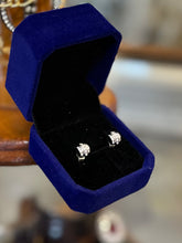 Load image into Gallery viewer, Swarovski Swan Signed Crystal Silver Tone Domed 3-Row Stud Earrings | 1990s-Contemporary