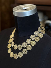 Load image into Gallery viewer, Vintage Signed BEN AMUN by Isaac Manevitz Gold Tone Filigree Floral Circle Chain Necklace 36.75”
