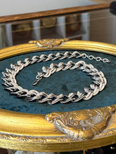 Load image into Gallery viewer, Vintage Circa 1980s Signed MONET Silver Tone Double Link Chain Statement Necklace Adjustable 21” Hook Clasp Heavy