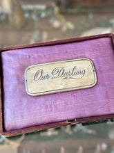 Load image into Gallery viewer, Vintage Parsons’ Casket Hardware Co. Our Darling Nickel Metal Casket Name Plate Silver Tone 4.7x2.2 Mourning