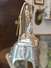 Load image into Gallery viewer, Vintage Art Deco Shiny Silver Tone Metal Statue Lourdes Apparition of Virgin Mary to St Bernadette 6” France