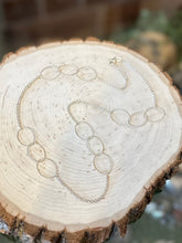Load image into Gallery viewer, Contemporary Sterling Silver Textured Open Oval Loops Double Strand Sequence Chain Necklace 23.5”