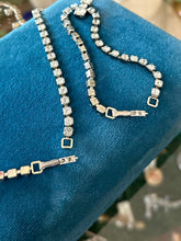 Load image into Gallery viewer, Vintage Circa 1950s Faceted Glass Rhinestone Collar Necklace 15”, Bracelet 7.5”, & Dangle Earrings Set
