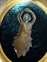 Load image into Gallery viewer, Antique Art Deco Brass Figural Salvage Woman Bust w/Floral Motif Gilt Gold from Chandelier or Sconce