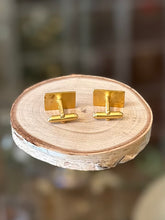 Load image into Gallery viewer, Vintage Egyptian Hieroglyphs Sterling Silver Cufflinks Ankh Brushed Gold Bullet Back Cuff Links