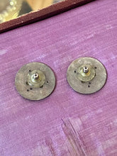 Load image into Gallery viewer, Vintage Signed CATHERINE POPESCO France Art Deco Art Nouveau Revival Purple & Green Enamel with Rhinestone Brooch and Pierced Earrings Set