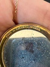 Load image into Gallery viewer, Vintage 1930s Art Deco Czech Guilloche Enamel Floral Mirror Compact Made in Czechoslovakia