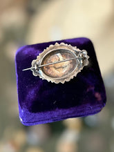 Load image into Gallery viewer, Antique Victorian Engraved Three Dimensional Basket Blooming Rose Floral Scroll Sterling Silver Brooch Pin