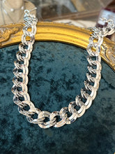 Load image into Gallery viewer, Vintage Circa 1980s Signed MONET Silver Tone Double Link Chain Statement Necklace Adjustable 21” Hook Clasp Heavy