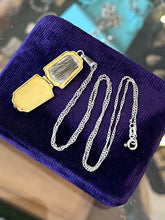 Load image into Gallery viewer, Vintage Signed HFB Art Deco Gold Filled Two Tone Locket with Hair Inside on Sterling Silver Chain Necklace 18”