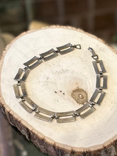 Load image into Gallery viewer, Silver Tone Machine Age Art Deco Jakob Bengel Rectangle Links Collar Modernist Necklace