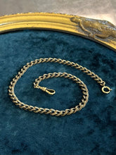 Load image into Gallery viewer, Vintage Midcentury Gold Tone Textured Link Watch Chain Dog Clip Clasp 13.5”