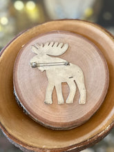 Load image into Gallery viewer, Vintage Sterling Silver Large Moose Figural Silhouette Brooch