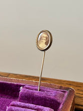 Load image into Gallery viewer, Antique Victorian Era Woman Portrait Stick Pin Gold Tone