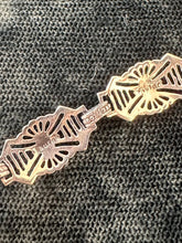 Load image into Gallery viewer, Art Deco Revival Signed Lauren Taylor Sterling Silver Filigree Faux Amethyst Necklace