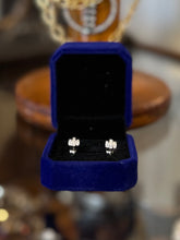 Load image into Gallery viewer, Swarovski Swan Signed Crystal Silver Tone Domed 3-Row Stud Earrings | 1990s-Contemporary