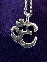 Load image into Gallery viewer, Sterling Silver Hindu Om Symbol Pendant Necklace 18”