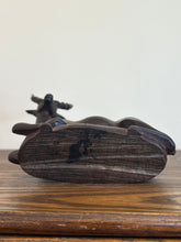 Load image into Gallery viewer, Mid Century Modern Hand Carved Antelope Sculpture | Solid Dark Wood