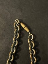 Load image into Gallery viewer, Vintage 1930s Art Deco Brass Filigree Panel Baroque Teardrop Faux Pearl Pendant Necklace 23.75”