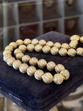 Load image into Gallery viewer, Vintage Early Midcentury 1950s Signed Francois Textured Gold Tone Beaded Necklace 18.5”