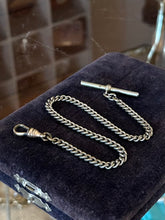 Load image into Gallery viewer, Vintage Art Deco Silver Tone Watch Chain Watch Fob Dog Clip Clasp and Toggle 11.6”