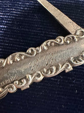 Load image into Gallery viewer, Antique Victorian Art Nouveau P&P Sterling Silver Scroll Design Folding Button Hook Monogrammed Engraved Initials BR