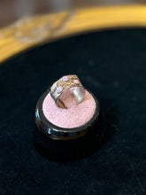 Load image into Gallery viewer, Vintage Signed SIL Silpada 925 Sterling Silver & 14K Yellow Gold Leaf Pink Opal Wide Cigar Band Ring US Size 7 1/2