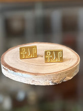Load image into Gallery viewer, Vintage Egyptian Hieroglyphs Sterling Silver Cufflinks Ankh Brushed Gold Bullet Back Cuff Links