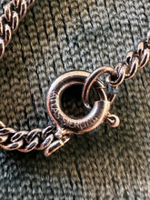 Load image into Gallery viewer, Vintage Sterling Silver & Black Onyx Faceted Pointed Tower Green Rhinestone Pendant Necklace 20”