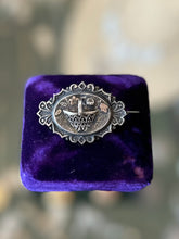 Load image into Gallery viewer, Antique Victorian Engraved Three Dimensional Basket Blooming Rose Floral Scroll Sterling Silver Brooch Pin