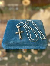 Load image into Gallery viewer, Vintage Sterling Silver Taxco Mexico Unisex Solid Cross Rope Chain Pendant Necklace 23”