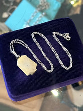 Load image into Gallery viewer, Vintage Signed HFB Art Deco Gold Filled Two Tone Locket with Hair Inside on Sterling Silver Chain Necklace 18”