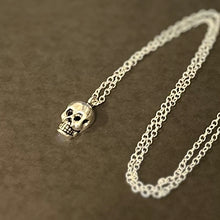 Load image into Gallery viewer, Sterling Silver Skull Pendant Necklaces | Silver or Gold Plated