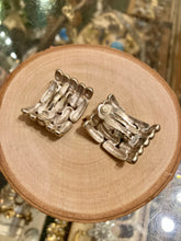 Load image into Gallery viewer, Vintage 1980s GIVENCHY Paris New York Signed Silver Tone Industrial Chain Interlock Design Statement Chunky Clip-on Earrings