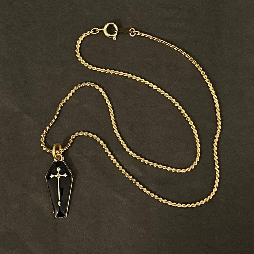 Sacred Lab Co. Casket Pendant Necklace on Gold Plated Chain