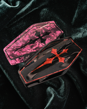 Load image into Gallery viewer, Gothic Coffin Claw Clip | Purple or Black | Casket Hair Accessory