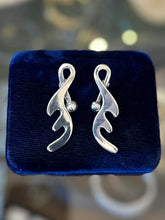 Load image into Gallery viewer, Vintage Taxco TC-80 Sterling Silver Abstract Modernist Drop Earrings