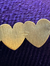 Load image into Gallery viewer, Vintage Signed Carl-Art 14KT GF Gold Filled Dainty Double Heart Bracelet 5.75"