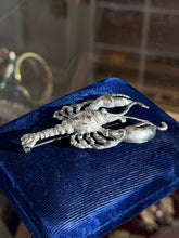 Load image into Gallery viewer, Vintage Midcentury Solid Sterling Silver Lobster Brooch Pin 17.09g