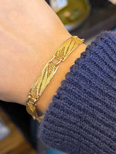 Load image into Gallery viewer, Vintage Gold Vermeil 835 Silver Filigree Panel Link Bracelet 7.25"