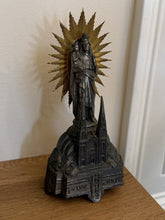 Load image into Gallery viewer, Antique 1900s French St. Anne de Beaupre Souvenir Metal Music Box Statue Working