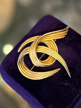 Load image into Gallery viewer, Vintage Signed & Numbered BOUCHER 8811P Gold Plated Matte Textured Swirl Brooch