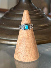 Load image into Gallery viewer, Vintage Midcentury Signed Bell Trading Post Sterling Silver Turquoise Southwestern Ring US 3.75